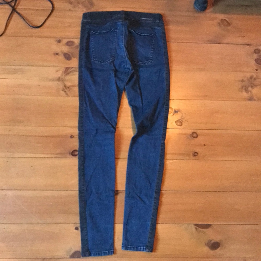 Current Elliot jeans. Black and blue.